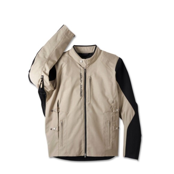 NWT $300.00 Harley-Davidson Mens Piledriver 2.0 Snaptab Textile Jacket Tan LARGE - Picture 5 of 16